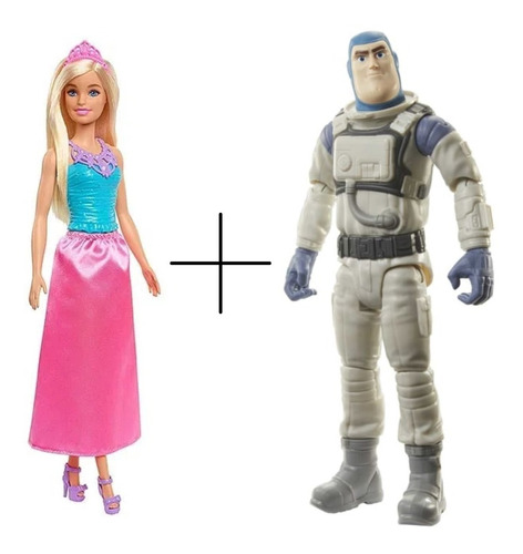 Kit Barbie Princesa + Buzz Lightyear Mattel Original 