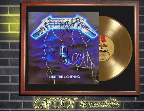 Metallica Ride The Lightning Tapa Firmada Lp Disco Oro