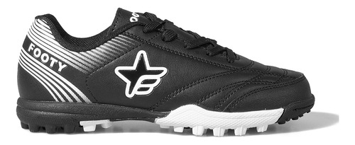 Botines Pista Footy 3005b Negro Blanco Niño