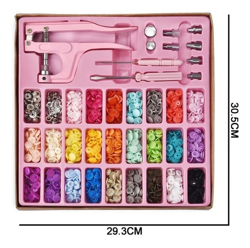 Imagen 4 de 7 de Set Maquina Ojetilladora Incluye 250 Botones Snap Broches