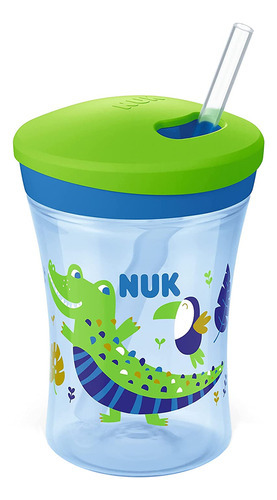 Vaso de transición antifugas para niños, 230 ml, con pepitas de paja, color azul