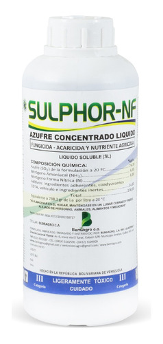 Sulphor Nf Fungicida Acaricida Y Nutriente Agricola X 1 L