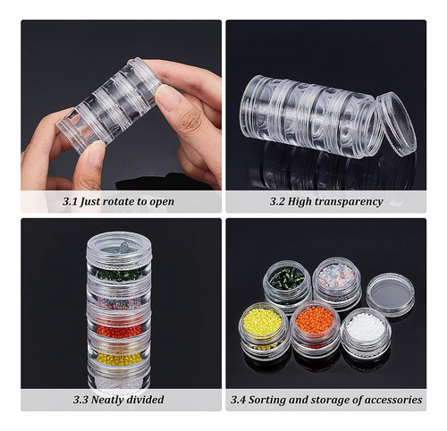 Recipientes De Plástico Redondos Apilables De 5 G/5 Ml, 8 Co