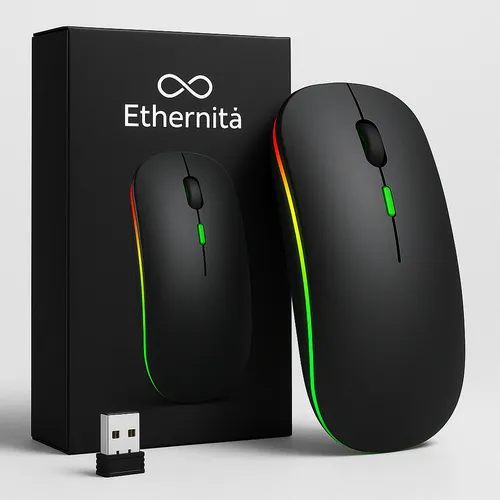comprar Mouse Recarregável Sem Fio Led Bateria Notebook E Computador