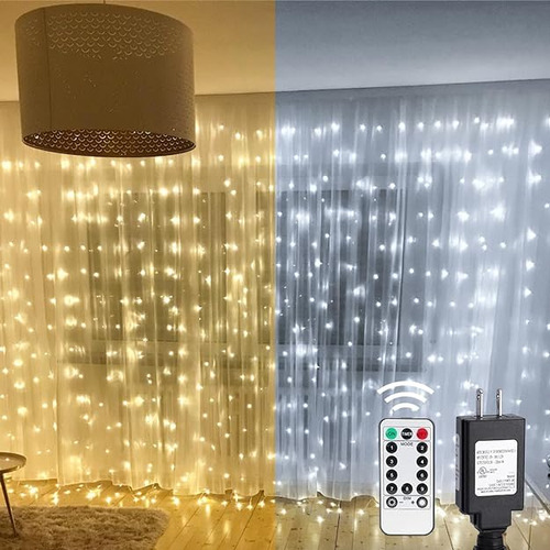 Lighting Ever Dual Color Curtain Lights Warm White 10 Ft X 1