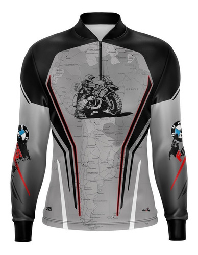 Imagem 4 de 7 de Camiseta Brk Motociclismo Big Trail F800 Gs Map Com Fpu 50+