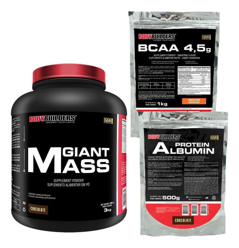 Kit Giant Mass 3 Kg+ Albumina Protein 500g+bcaa 4.5 1kg