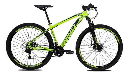 Bicicleta Rino Everest 29 Freio Disco 21v Câmbios Shimano Cor Amarelo Neon Tamanho Do Quadro 15