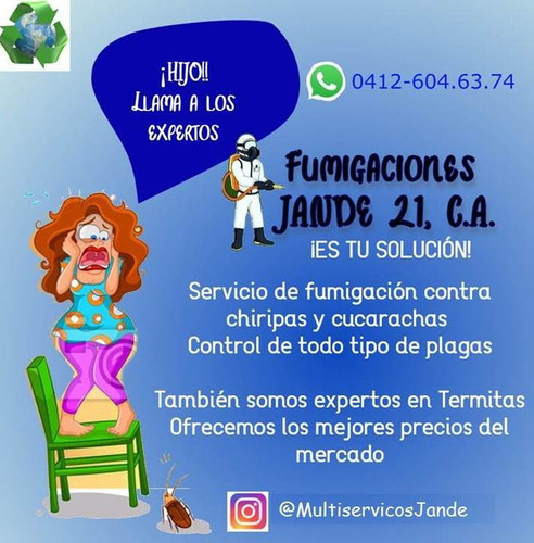 Fumigación Chiripas, Cucarachas Termitas-servicios Multiples