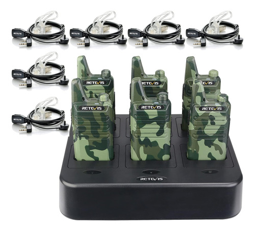 Retevis Rt22 Camo Walkie Talkies Con Auricular, Radios De Do