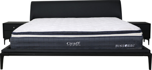 Recámara Ryokan King Size Gamuza Negro Cabecera Curva Buro
