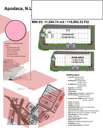Imagen 2 de 2 de Nave Industrial En Renta Dentro De Parque En Apodaca Nl L