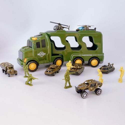 Veículo Militar de Brinquedo 8 em 1 com 6 Modelos de Soldados Verde Toygagade