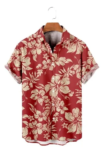 Camisa hawaiana roja new arrivals