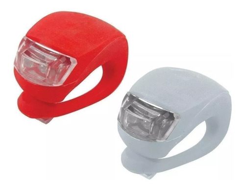 Luz Led Bicicleta Silicona Roja Y Blanca Pila X Juego Wagner