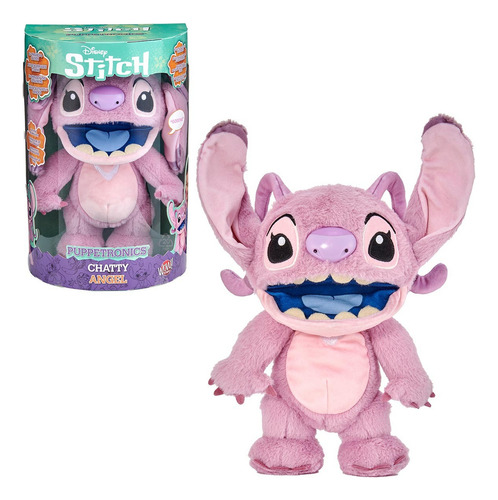 Pelucia Angel Interativa , Stitch Wow, Sunny 4422 Rosa-pálido