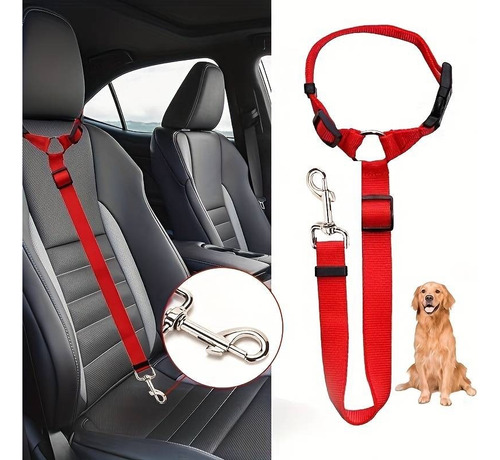 X2 Cinturón De Seguridad Auto Perro Correa Cinturón 2 En 1