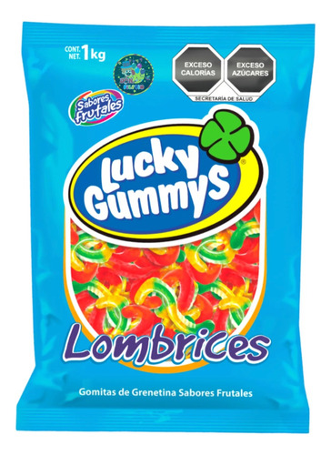 Lucky Gummys Lombrices Gusano Frutales Gomita Granel 1 Kg