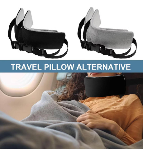 - Corturas De Almohada De 2x Cuello Avión Accesoria De Gris