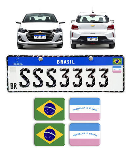 Adesivos Bandeiras Brasil E Espírito Santo Placa Nova Carro