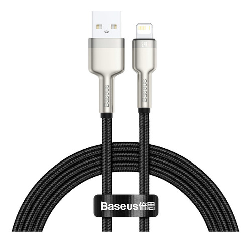 Cable De Datos Usb A Lightning 2.4a 1m Metal Negro Baseus