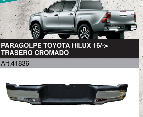 Paragolpe Trasero Toyota Hilux Cromado 2016 En Adelante