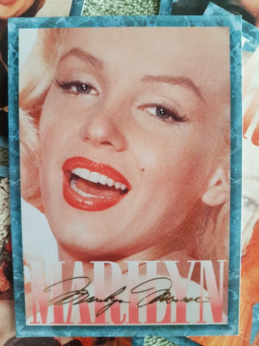 7 Tarjetas De Marilyn Monroe Con Firma En Dorado