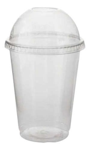 Copo Milkshake Transparentes Bolha Com Tampa Furo De 330 Ml