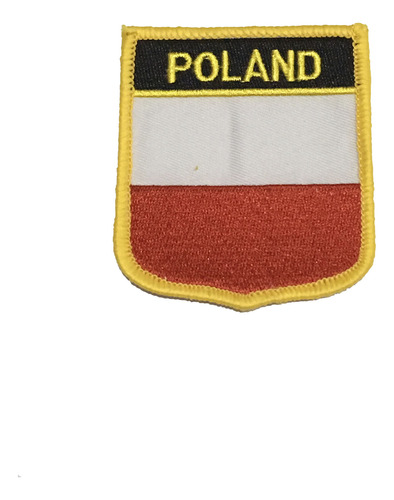 Patche Aplique Bordado Escudo Da Bandeira Da Polônia 6x7 Cm