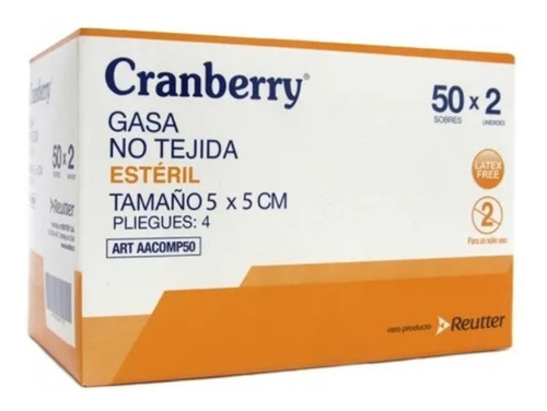 Gasa Esteril 5x5- Caja De 50 Sobres - Cranberry