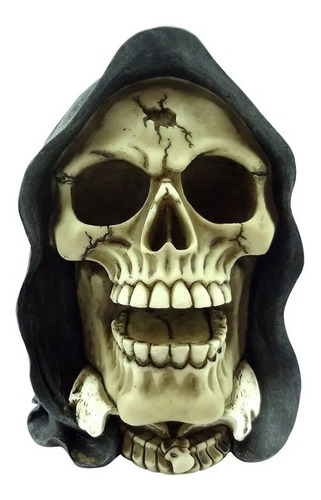 Caveira Decorativa Resina Skeletor Cap Azul 17cm Skull