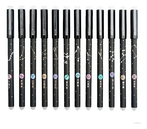 Set 12 Lápices Tinta Gel Borrable 0.5mm Constelaciones