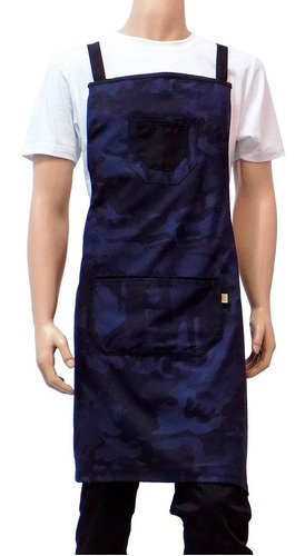 Delantal Chef Peto Camuflado Azul Unisex