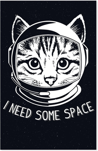 Póster Necesito Un Gato Espacial  11 X 17