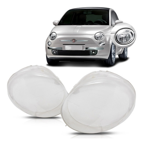 Lente Do Farol Fiat 500 2008 2009 2010 2011 2012 Superior