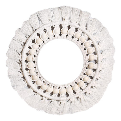 Espejo De Pared Colgante Con Flecos De Macramé, Espejo
