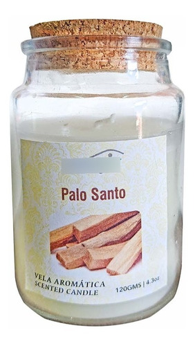 Vela Aromatica Palo Santo Frasco Vidrio 120grs