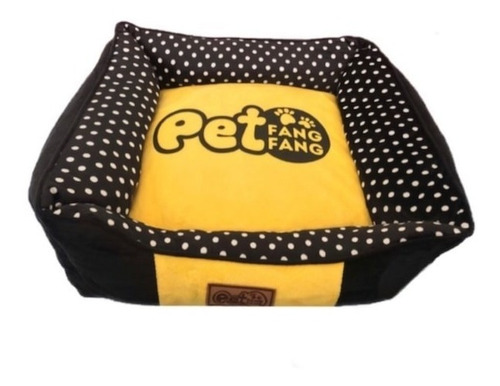Imagem 2 de 2 de Cama Para Cachorro Gato Pet France Pelúcia Amarela E Preta P