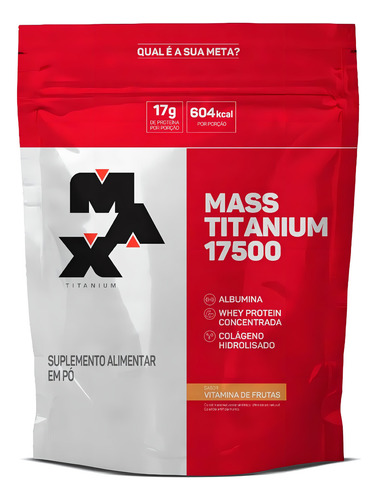 Mass Titanium 17500, 1,4 kg (recarga), vitamina titanio, sabor a fruta como máximo