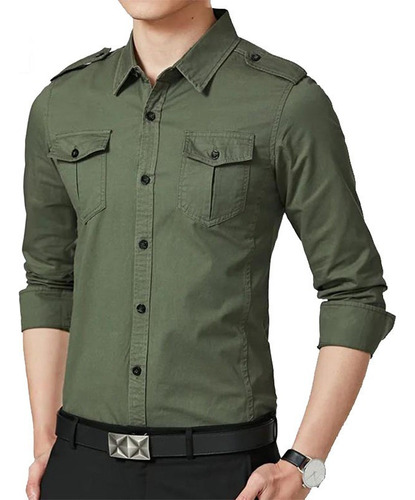 Camisa Casual De Estilo Militar Al Aire Libre Para Hombre