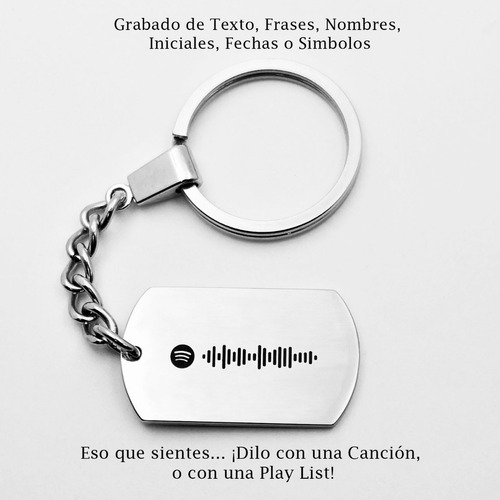 Imagen 2 de 7 de Llavero Grabado Personalizado Calendario Y Spotify 1047