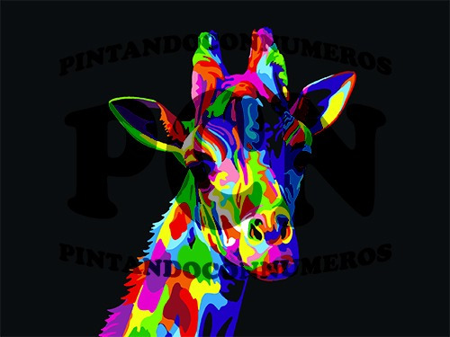 Pcn - Pintando Con Numeros - 37-jirafa Colores-40x30