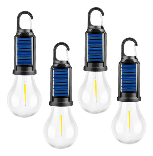 X4 Lampara Solar Usb Camping Ampolleta Led Recargable
