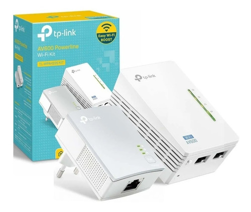 Imagen 1 de 10 de Kit Extensor Powerline Wifi Av600 A 300 Mbps Tl-wpa4220kit