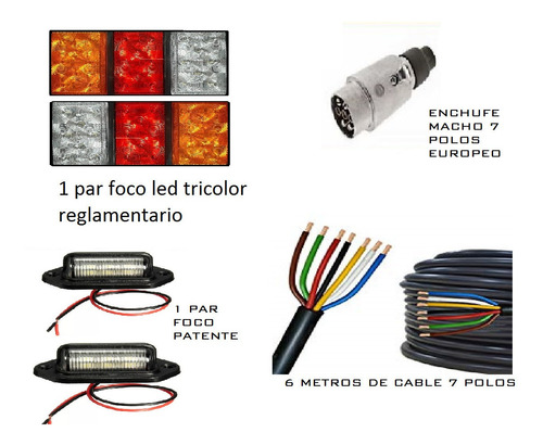 Foco Para Carro De Arrastre Remolque Kit Ampolleta  Enganche