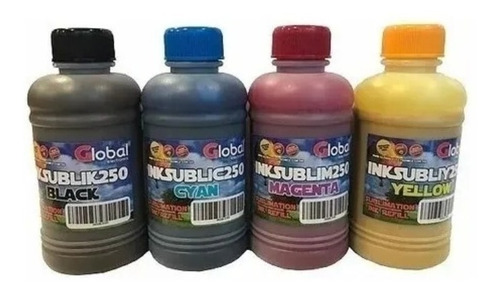Tintas Premium Sublimación Botella De 250ml Global Colores