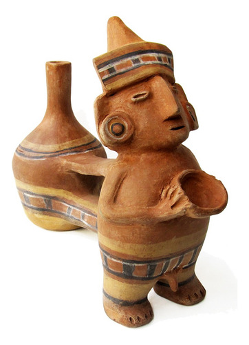 Vasija Silbadora Cerámica Precolombina Peru Inca Mamakolla