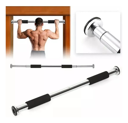 Barra Dominadas Extensible 80-130 Cm Maciza Puerta Gimnasio