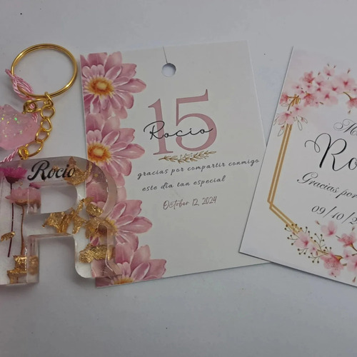 Llaveros De Resina X35+tarjeta+caja Multicolor
