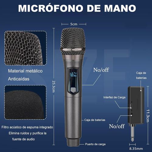 2 Micrófono Inalámbrico Profesional De Karaoke Con Receptor